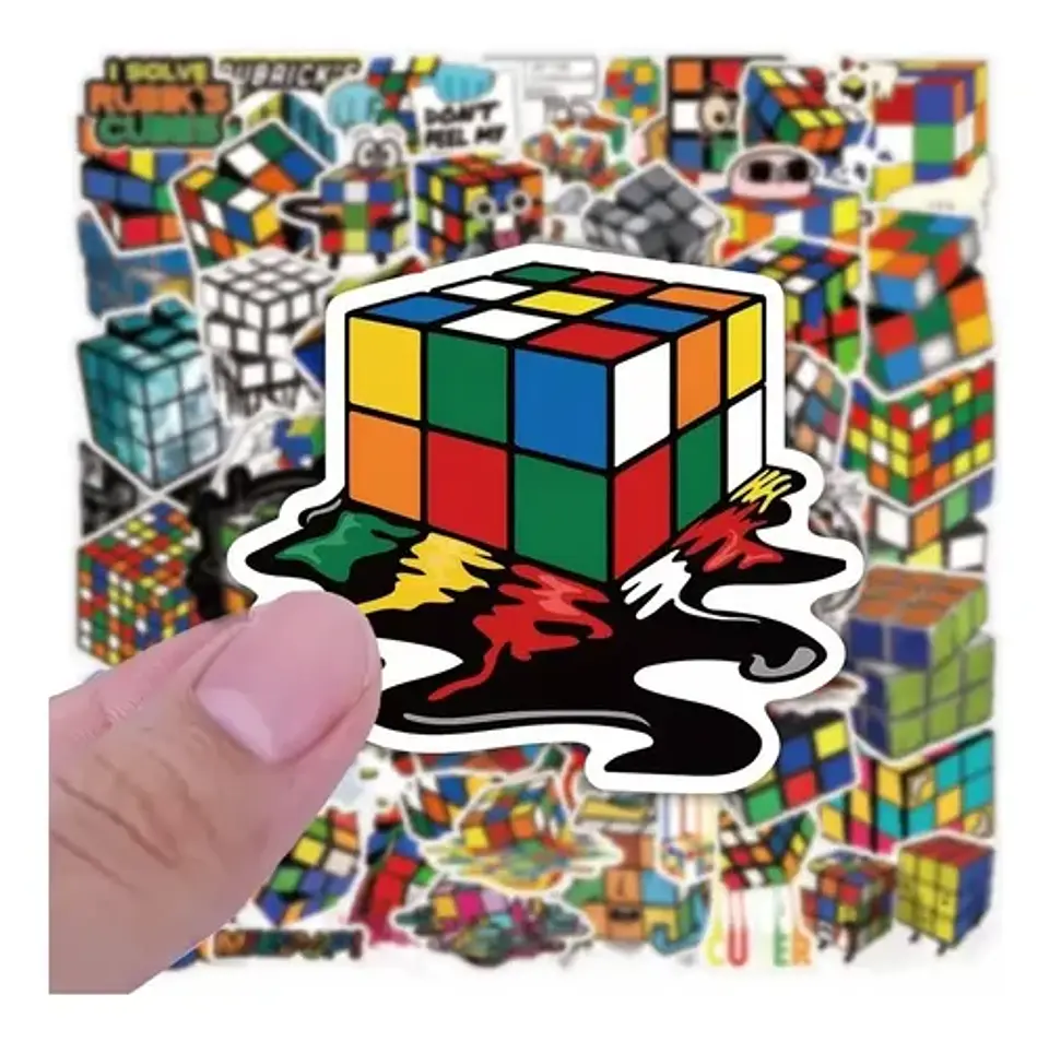 Cubo De Rubik - Set De 50 Stickers / Calcomanias / Pegatinas 2