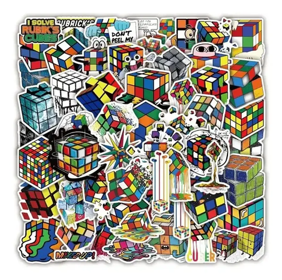 Cubo De Rubik - Set De 50 Stickers / Calcomanias / Pegatinas 3