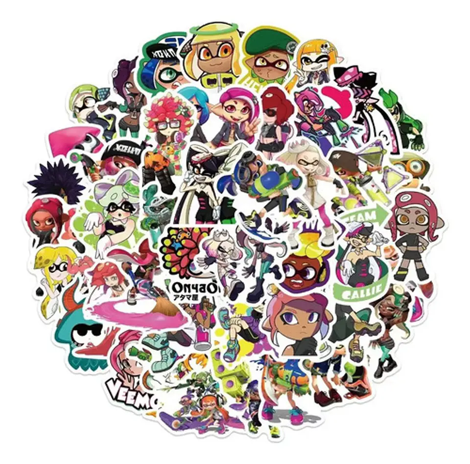 Splatoon - Set De 50 Stickers / Calcomanias / Pegatinas 1