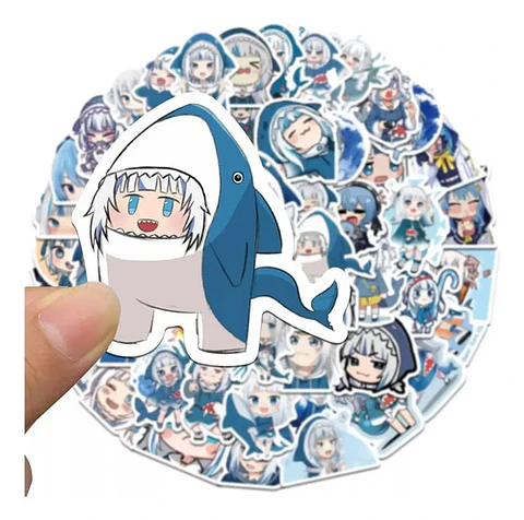 Gawr Gura - Set De 50 Stickers / Calcomanias / Pegatinas