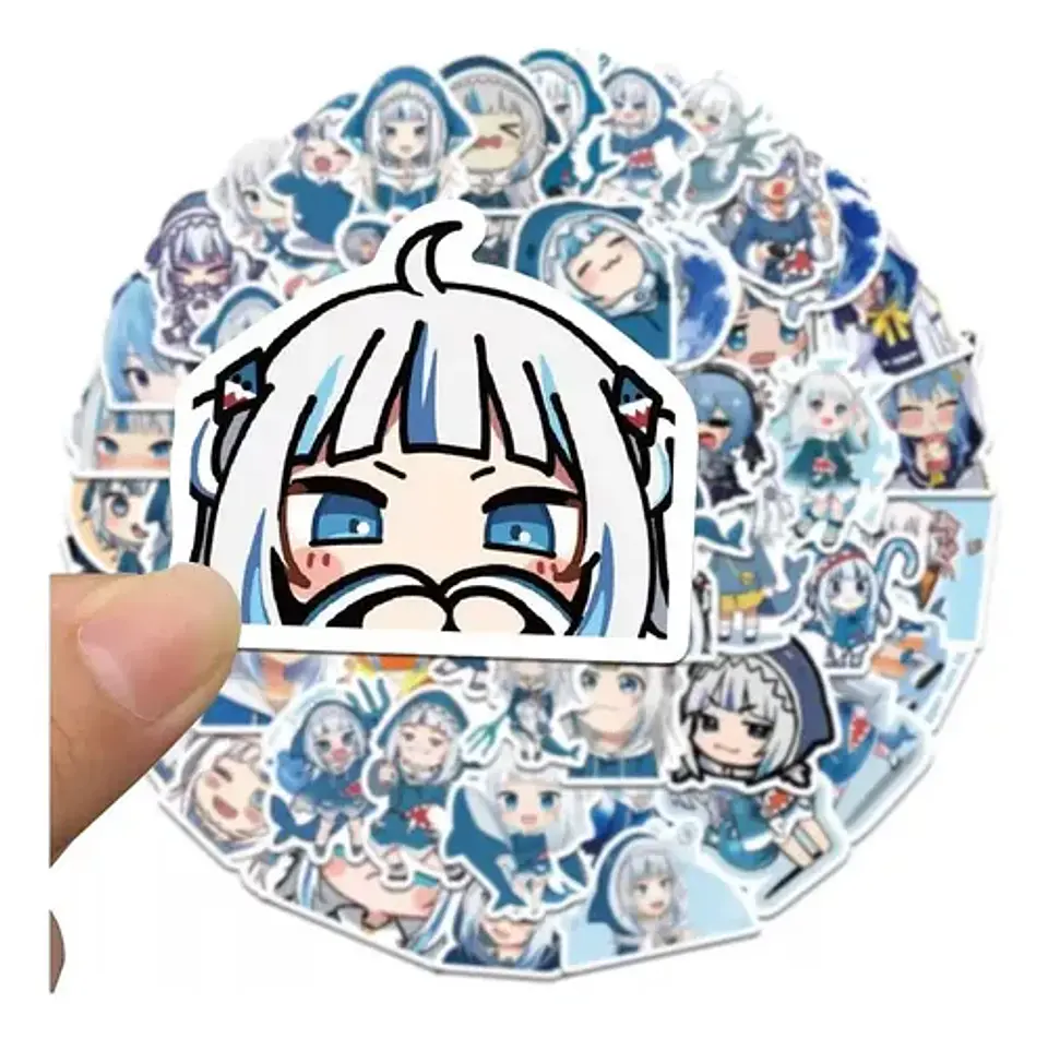 Gawr Gura - Set De 50 Stickers / Calcomanias / Pegatinas 3