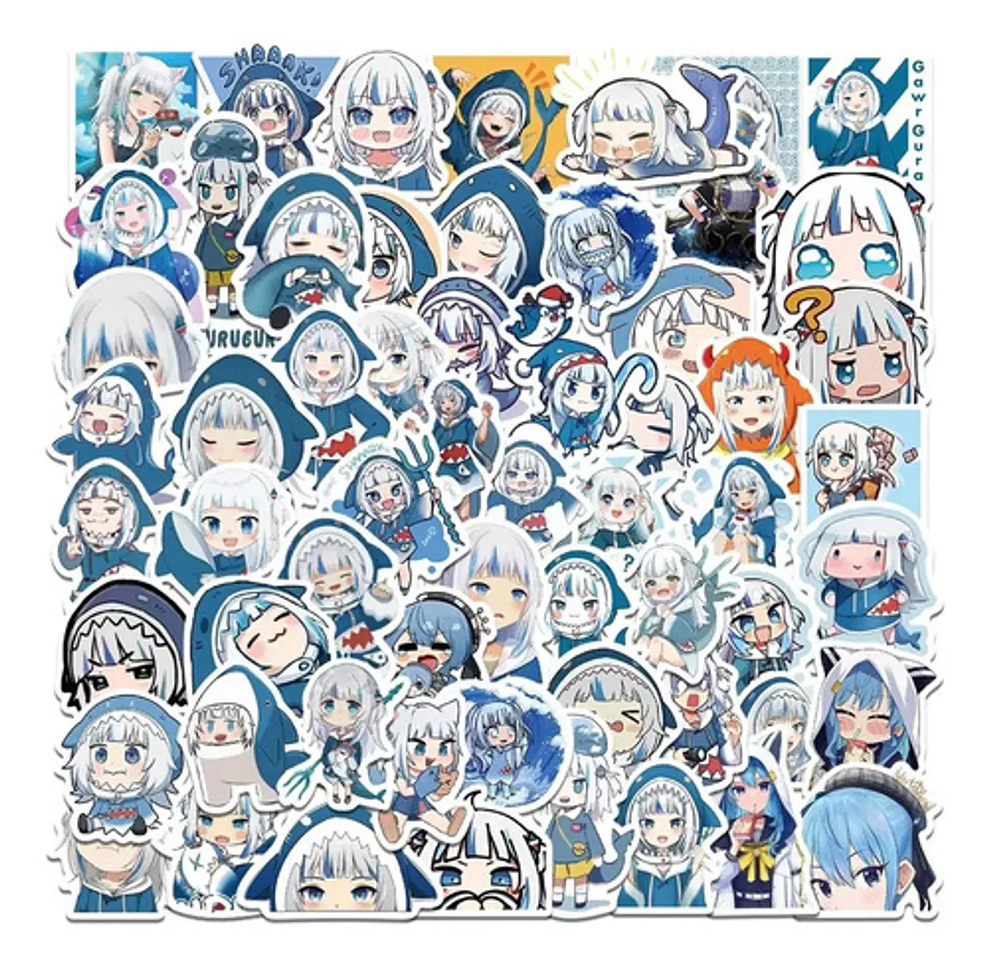 Gawr Gura - Set De 50 Stickers / Calcomanias / Pegatinas 4