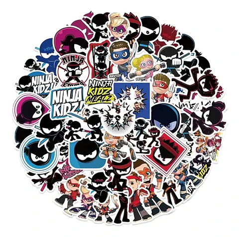 Ninja Kidz - Set De 50 Stickers / Calcomanias / Pegatinas