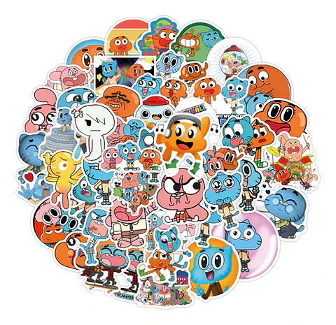 El Increíble Mundo De Gumball - Set 50 Stickers / Pegatinas