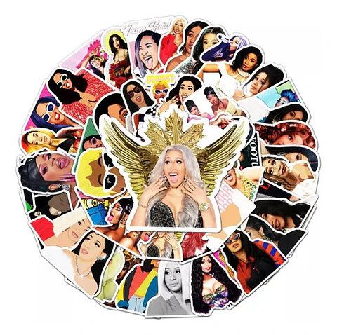 Cardi B - Set De 50 Stickers / Calcomanias / Pegatinas