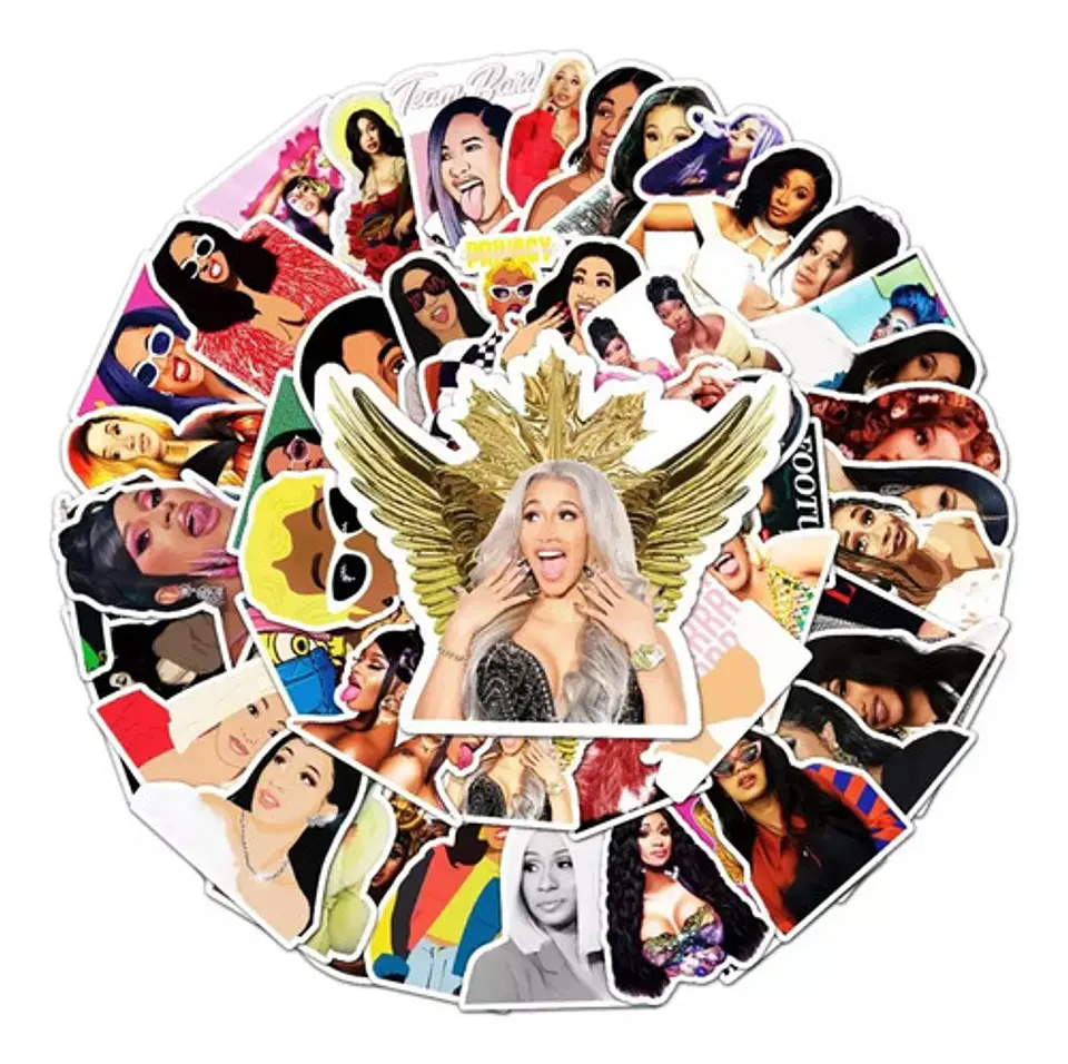 Cardi B - Set De 50 Stickers / Calcomanias / Pegatinas 1