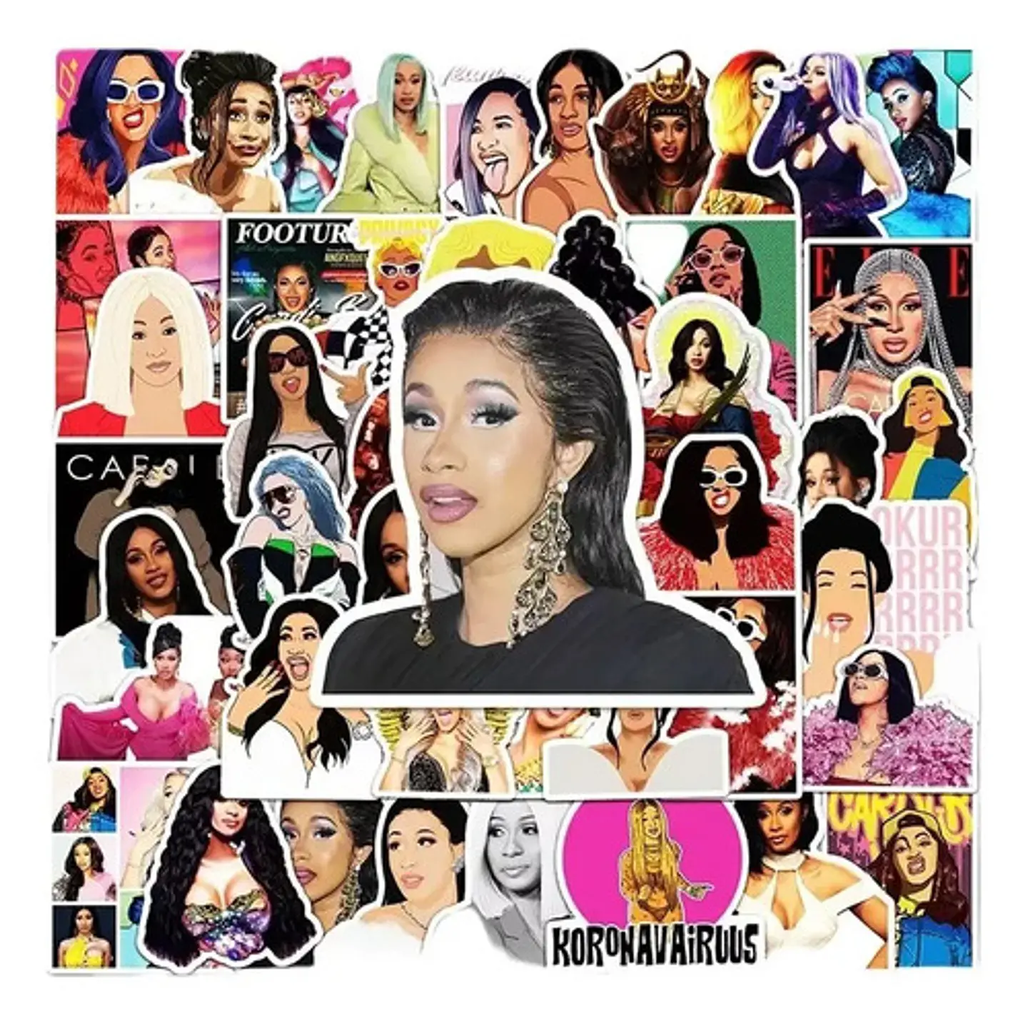 Cardi B - Set De 50 Stickers / Calcomanias / Pegatinas 3