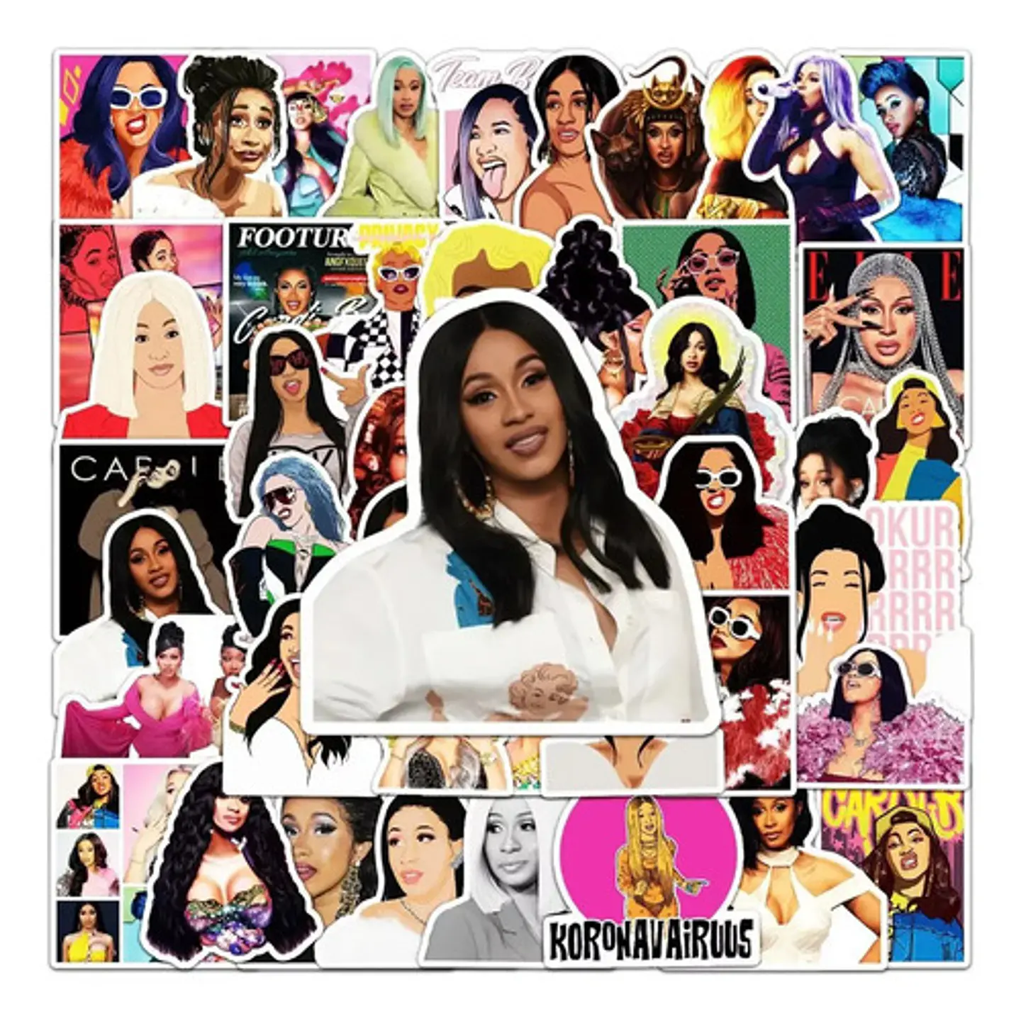 Cardi B - Set De 50 Stickers / Calcomanias / Pegatinas 4