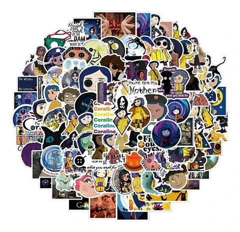 Coraline - Set De 50 Stickers / Calcomanias / Pegatinas