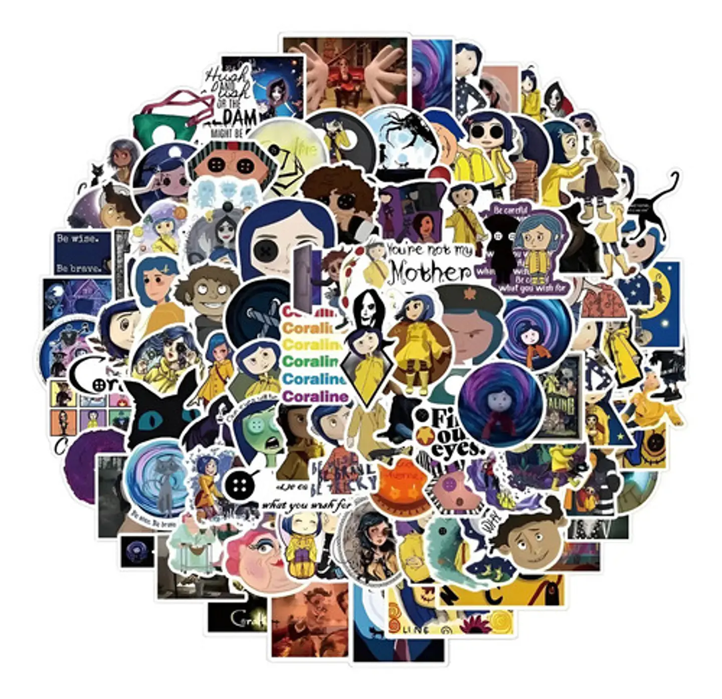 Coraline - Set De 50 Stickers / Calcomanias / Pegatinas 1