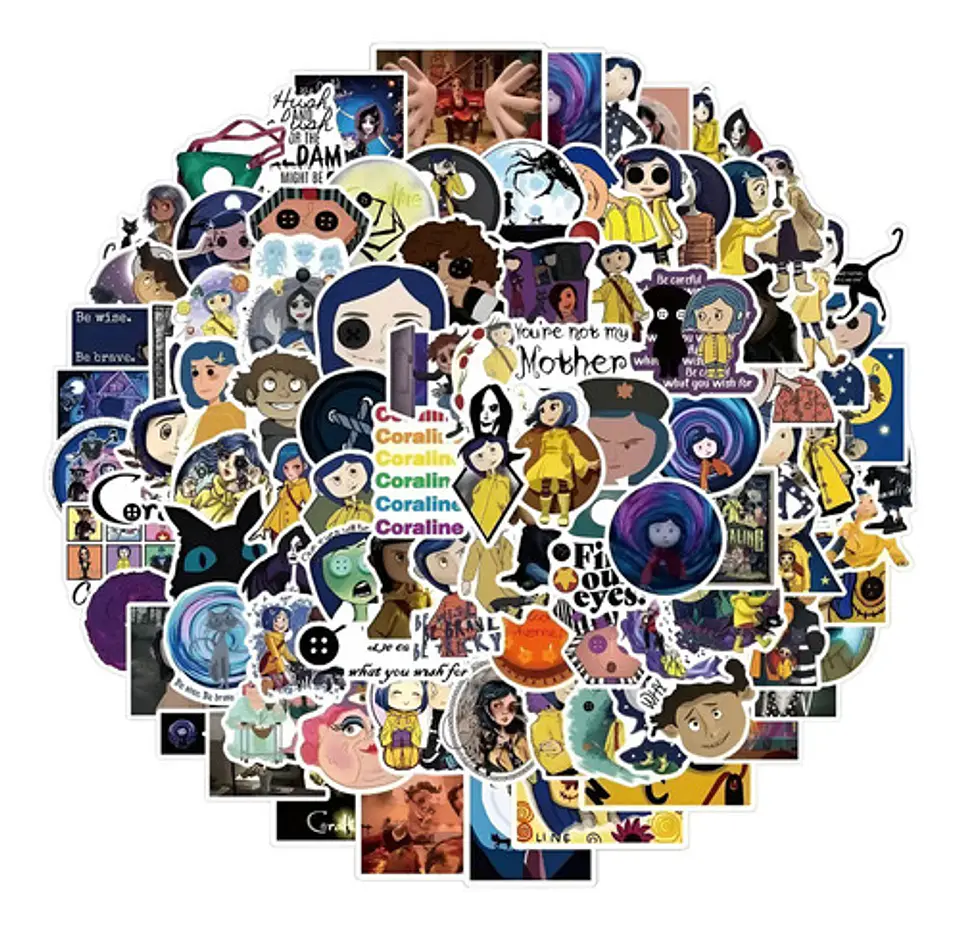 Coraline - Set De 50 Stickers / Calcomanias / Pegatinas 1