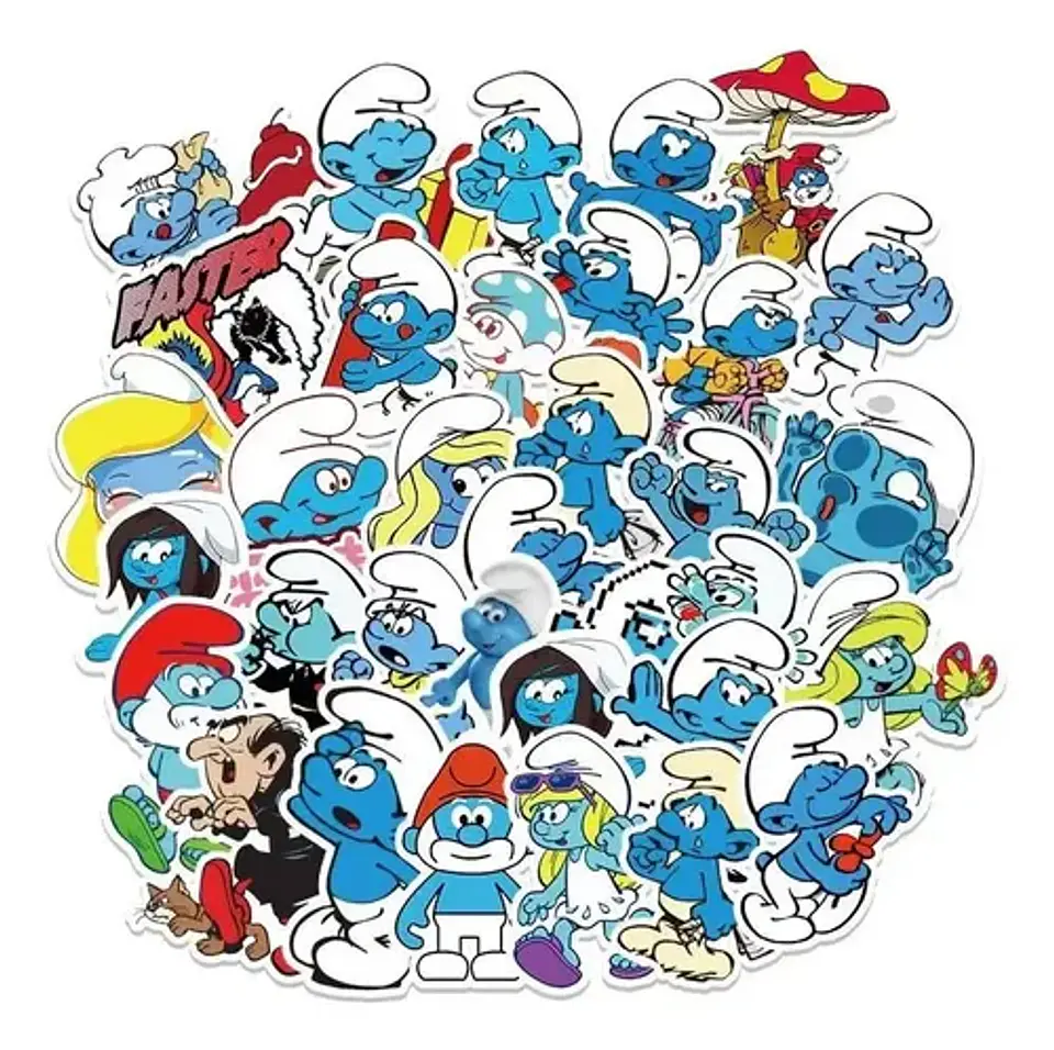 Los Pitufos - Set De 50 Stickers / Calcomanias / Pegatinas 6