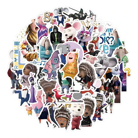 Sing - Set De 50 Stickers / Calcomanias / Pegatinas