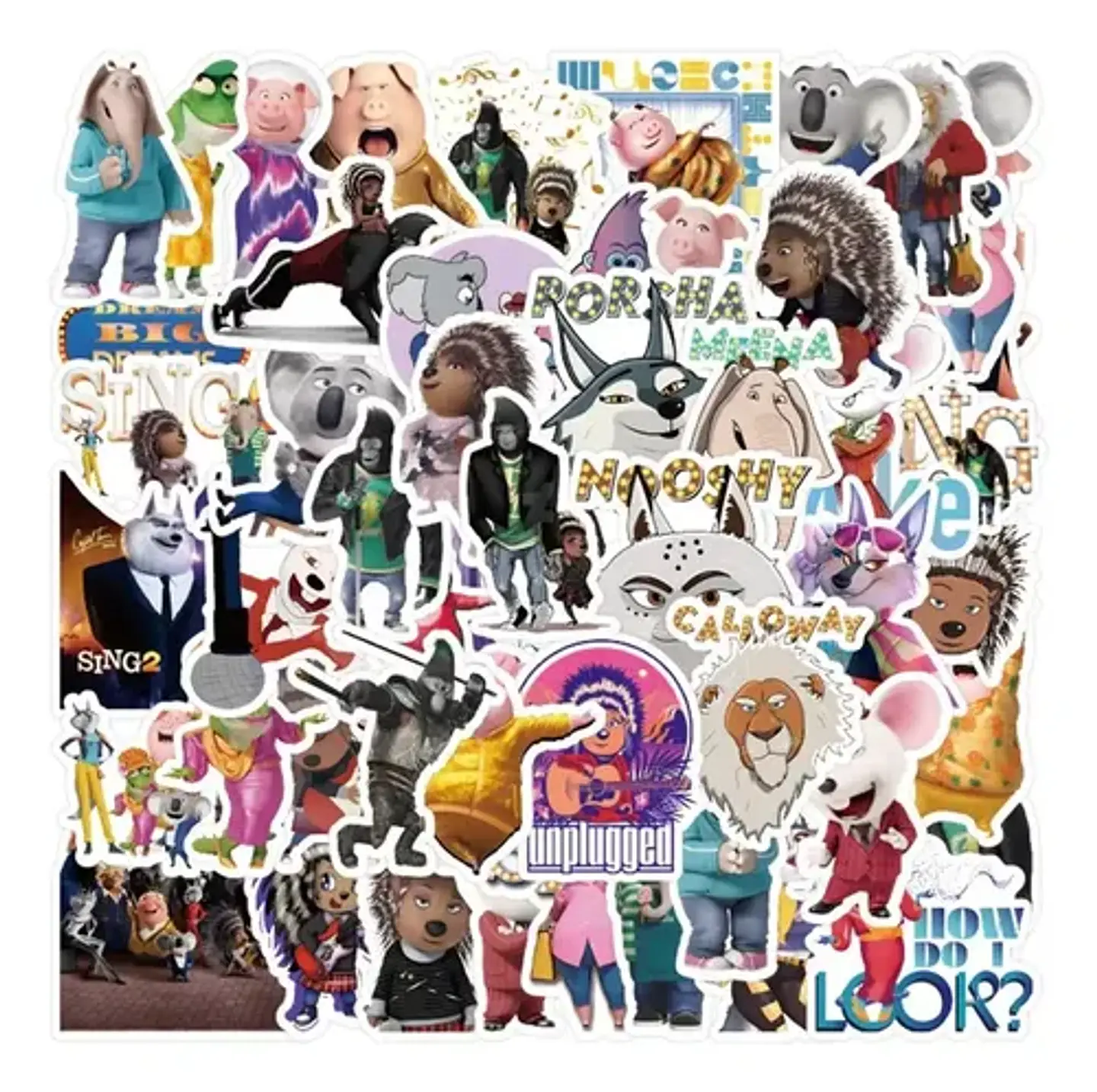 Sing - Set De 50 Stickers / Calcomanias / Pegatinas 4