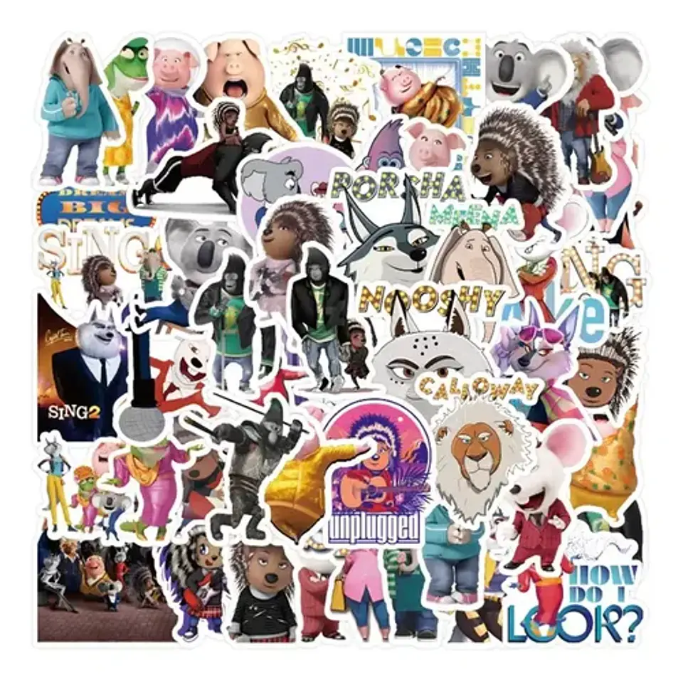 Sing - Set De 50 Stickers / Calcomanias / Pegatinas 4