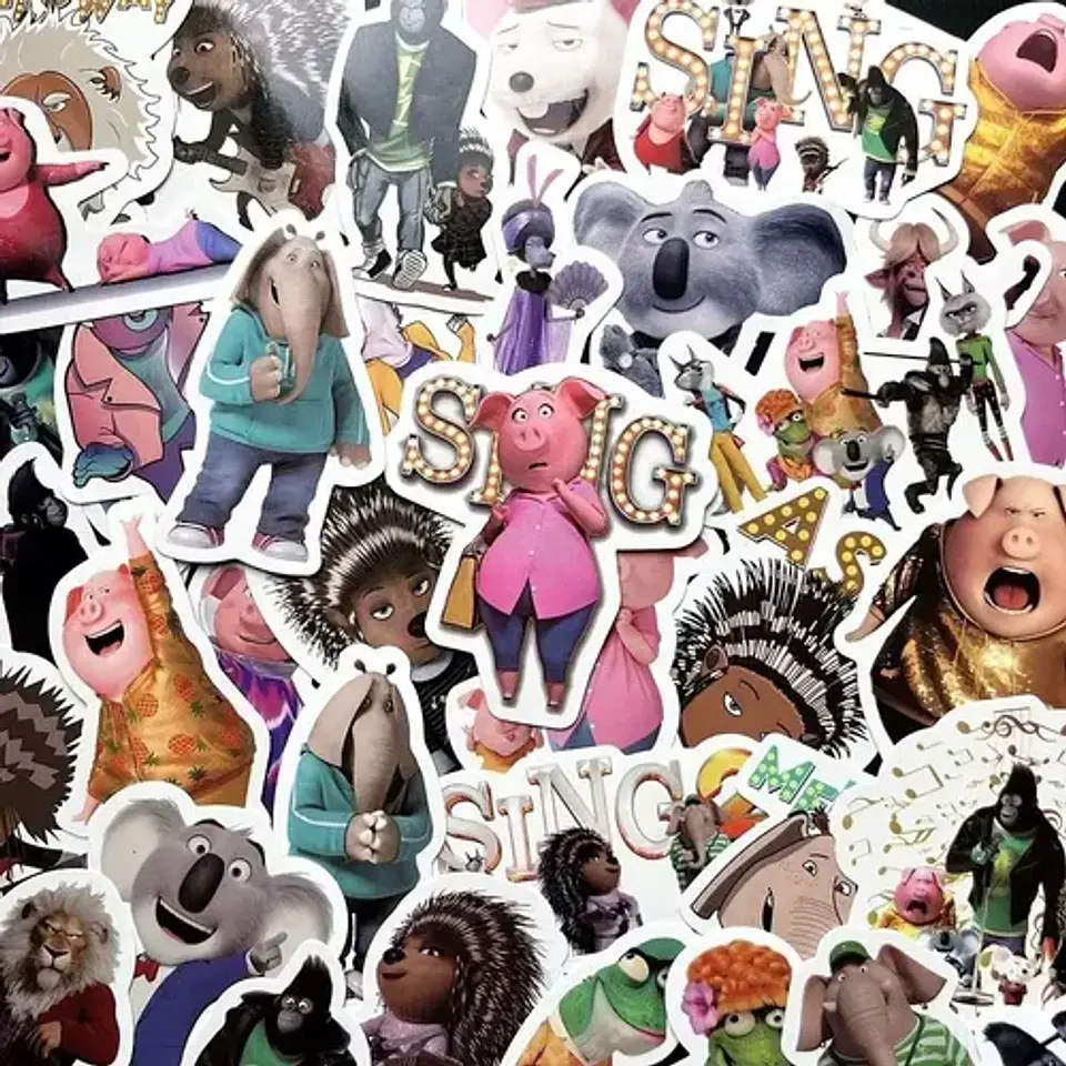 Sing - Set De 50 Stickers / Calcomanias / Pegatinas 6