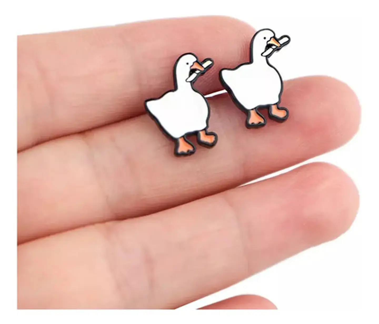Aros Aretes Pendientes Pato Malo Kawaii / Acero Quirúrgico 2
