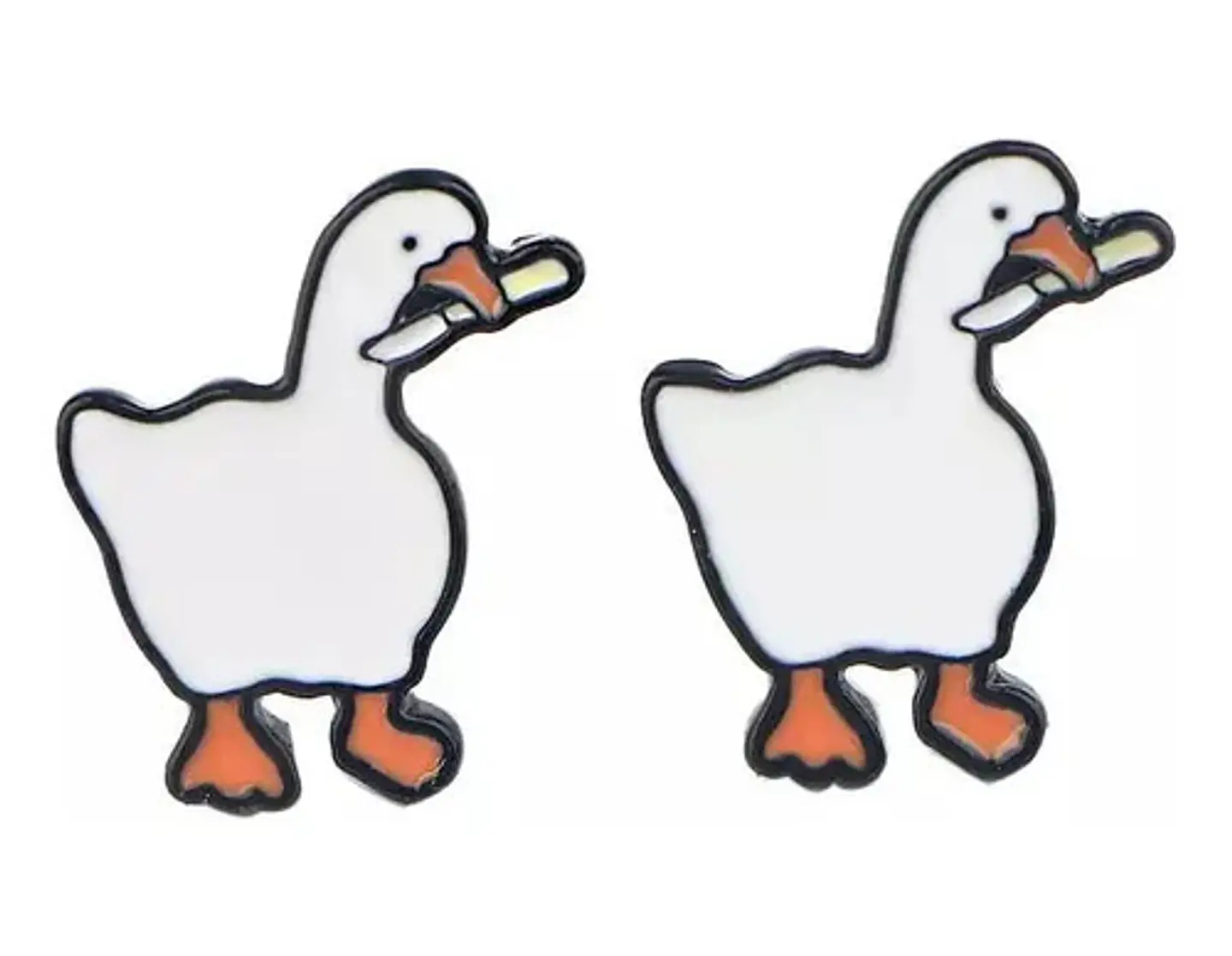 Aros Aretes Pendientes Pato Malo Kawaii / Acero Quirúrgico 3