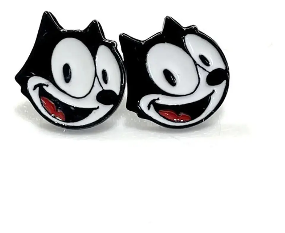 Aros Aretes Pendientes Del Gato Félix / Acero Quirúrgico 1