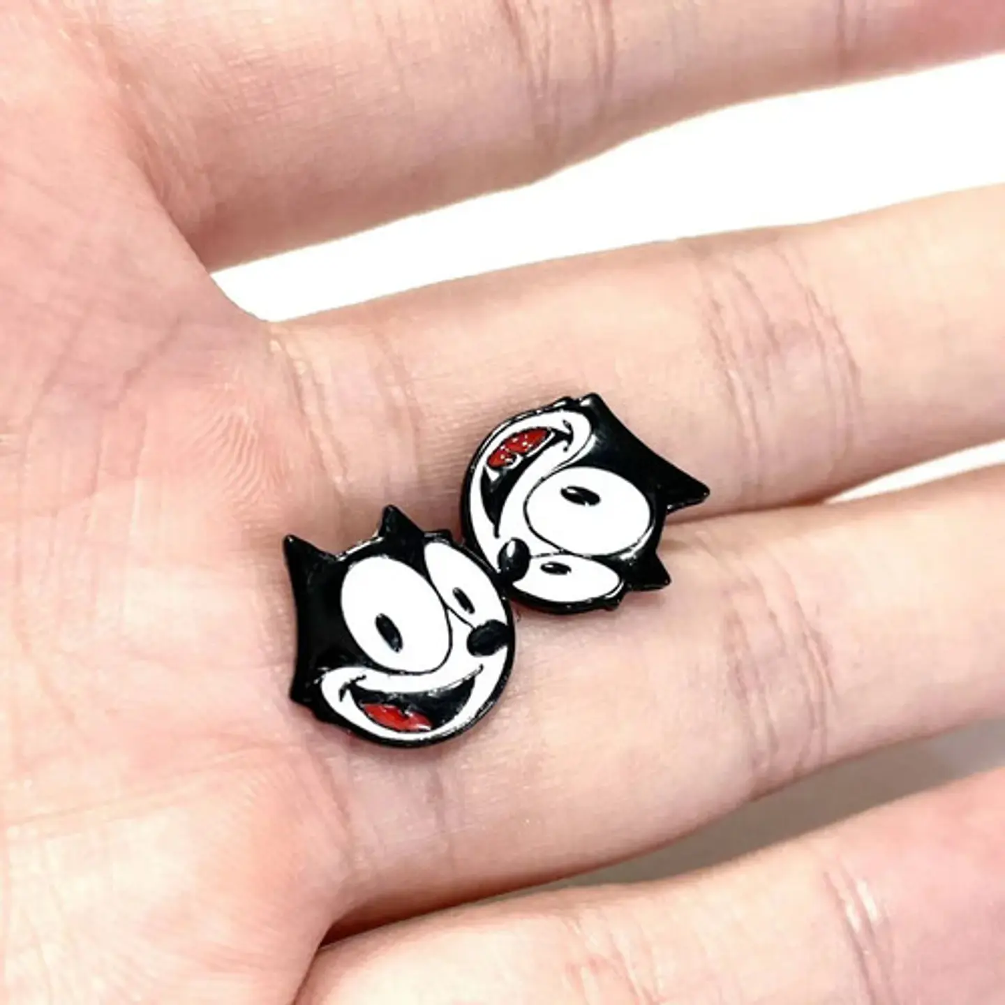 Aros Aretes Pendientes Del Gato Félix / Acero Quirúrgico 2
