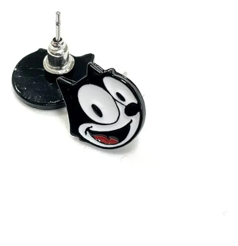 Aros Aretes Pendientes Del Gato Félix / Acero Quirúrgico 4