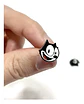 Aros Aretes Pendientes Del Gato Félix / Acero Quirúrgico - Miniatura 5