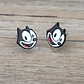Aros Aretes Pendientes Del Gato Félix / Acero Quirúrgico - Miniatura 7