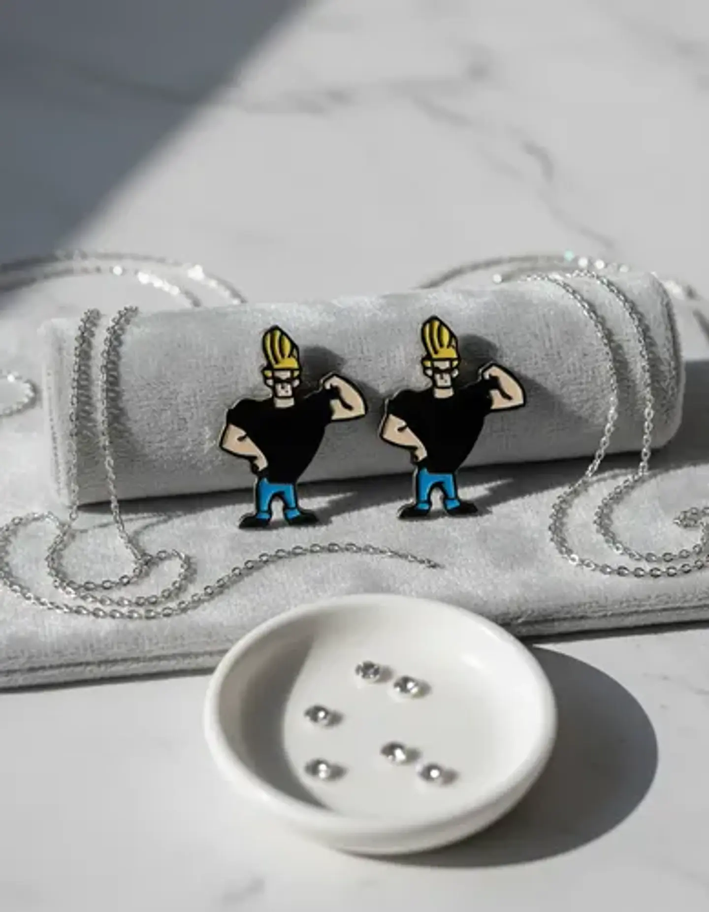 Aros Aretes Pendientes De Johnny Bravo / Acero Quirúrgico 1