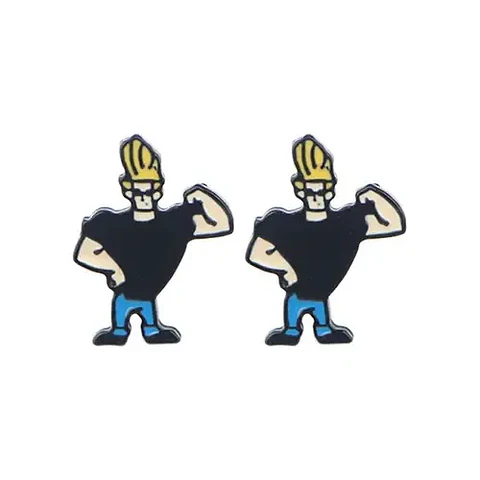 Aros Aretes Pendientes De Johnny Bravo / Acero Quirúrgico