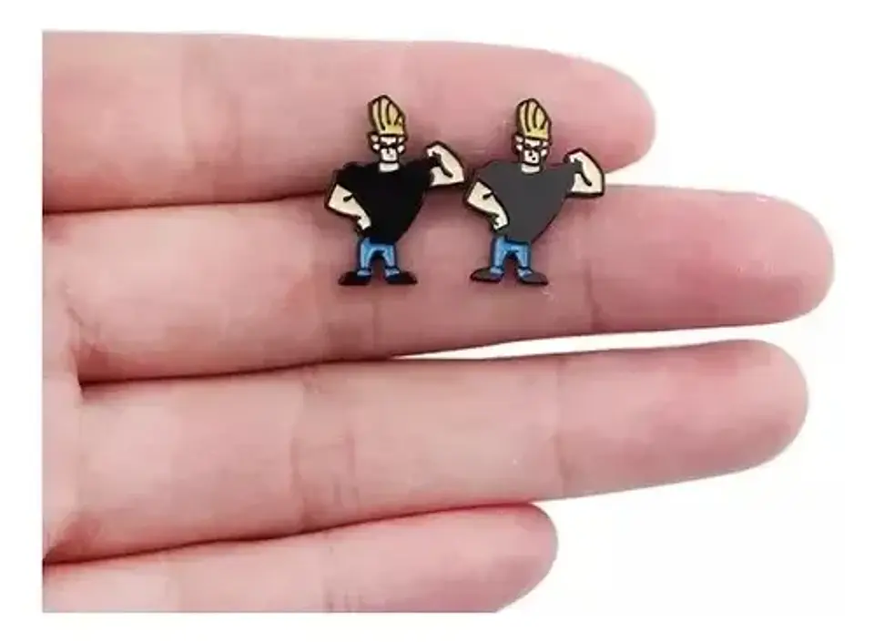Aros Aretes Pendientes De Johnny Bravo / Acero Quirúrgico 3