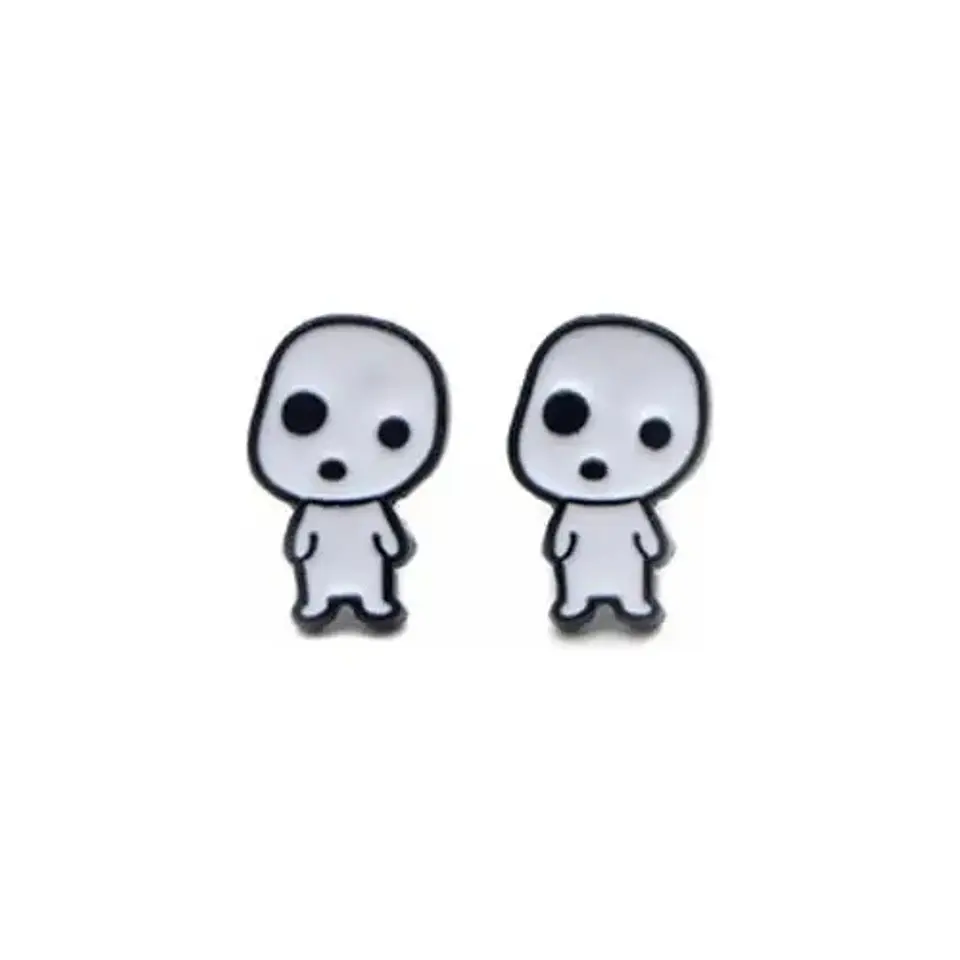Aros Aretes Pendientes De Kodama Kawaii / Acero Quirúrgico 1