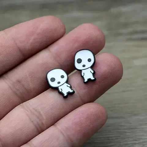 Aros Aretes Pendientes De Kodama Kawaii / Acero Quirúrgico