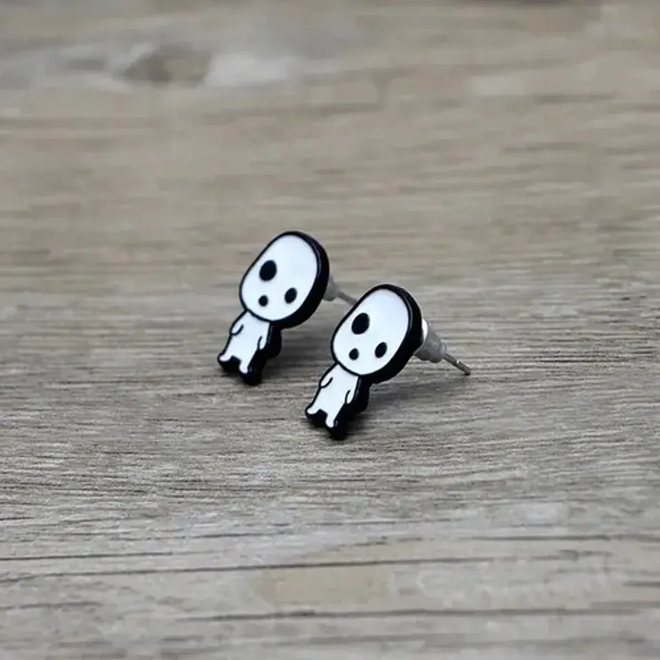 Aros Aretes Pendientes De Kodama Kawaii / Acero Quirúrgico 5