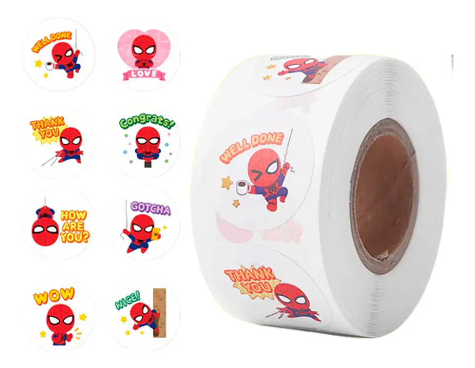 Spider-man - Set De 500 Stickers / Rollo De Pegatinas 1