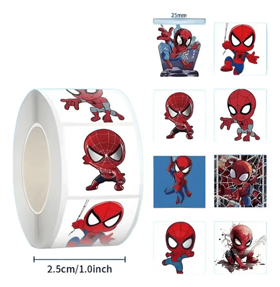 Spider-man - Set De 500 Stickers / Rollo De Pegatinas 15