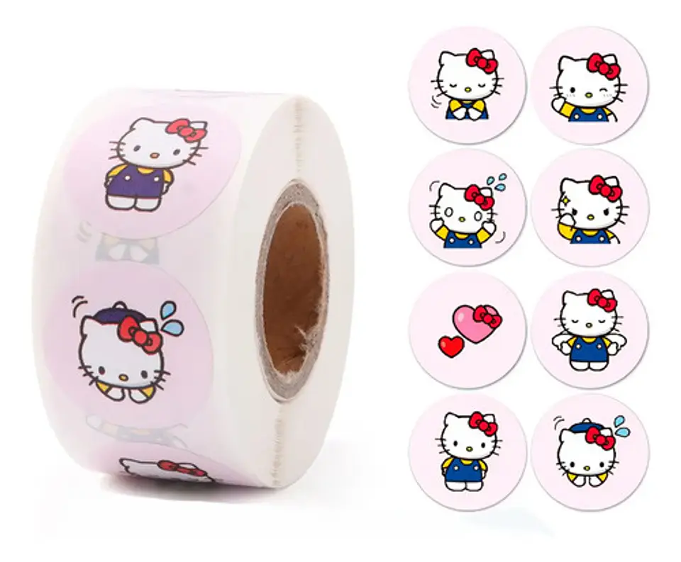 Hello Kitty - Set De 500 Stickers / Rollo De Pegatinas 1