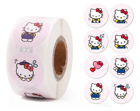 Hello Kitty - Set De 500 Stickers / Rollo De Pegatinas