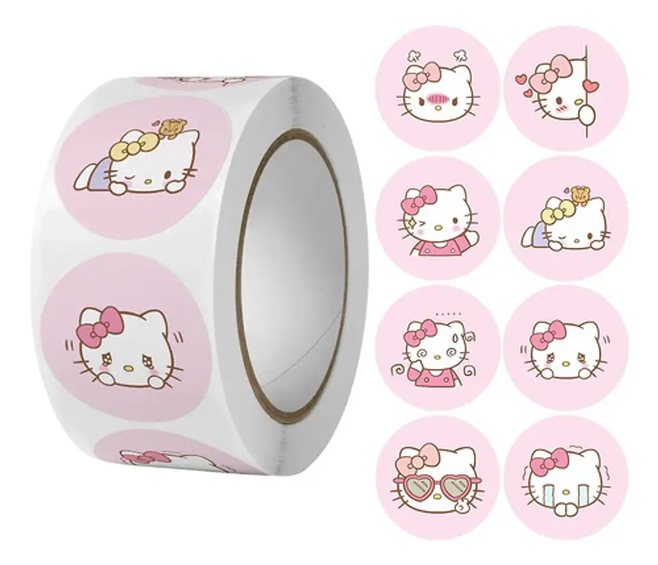 Hello Kitty - Set De 500 Stickers / Rollo De Pegatinas 3