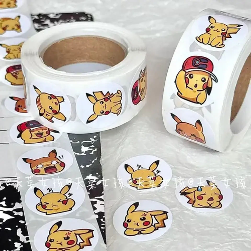 Pikachu - Set De 500 Stickers / Rollo De Pegatinas 3