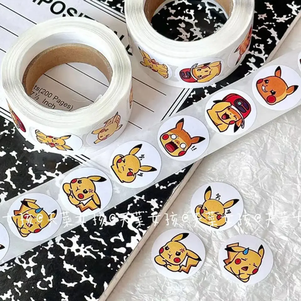 Pikachu - Set De 500 Stickers / Rollo De Pegatinas 6