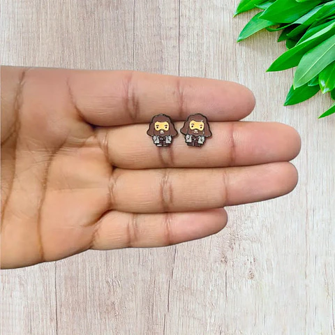 Aros Aretes Pendientes De Rubeus Hagrid / Acero Quirúrgico