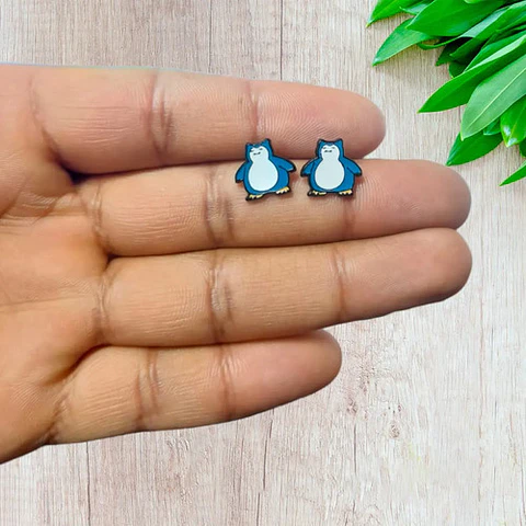 Aros Aretes Pendientes De Snorlax / Acero Quirúrgico
