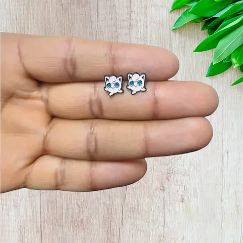 Aros Aretes Pendientes De Jigglypuff / Acero Quirúrgico