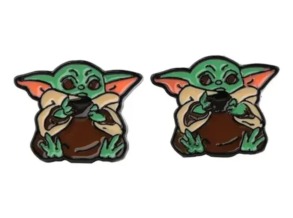Aros Aretes Pendientes De Yoda / Acero Quirúrgico 8