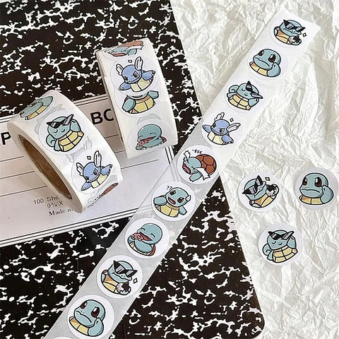 Squirtle - Set De 500 Stickers / Rollo De Pegatinas