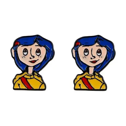 Aros Aretes Pendientes De Coraline / Acero Quirúrgico