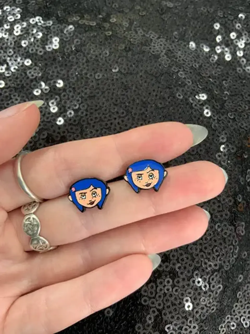 Aros Aretes Pendientes De Coraline / Acero Quirúrgico 4