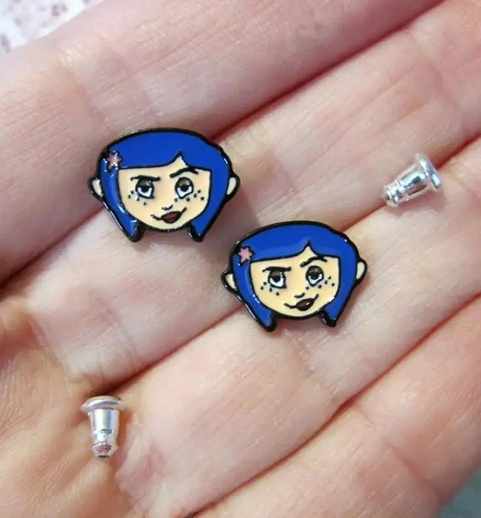 Aros Aretes Pendientes De Coraline / Acero Quirúrgico 7