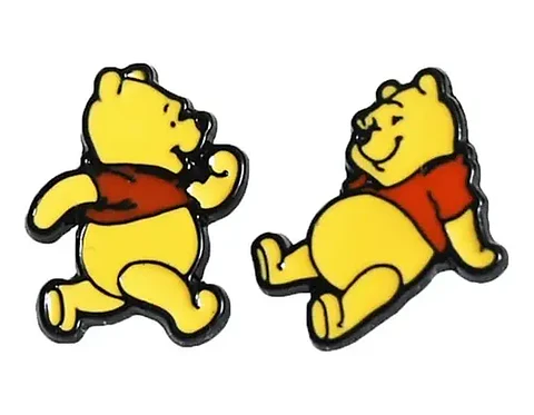 Aros Aretes Pendientes De Winnie The Pooh / Acero Quirúrgico