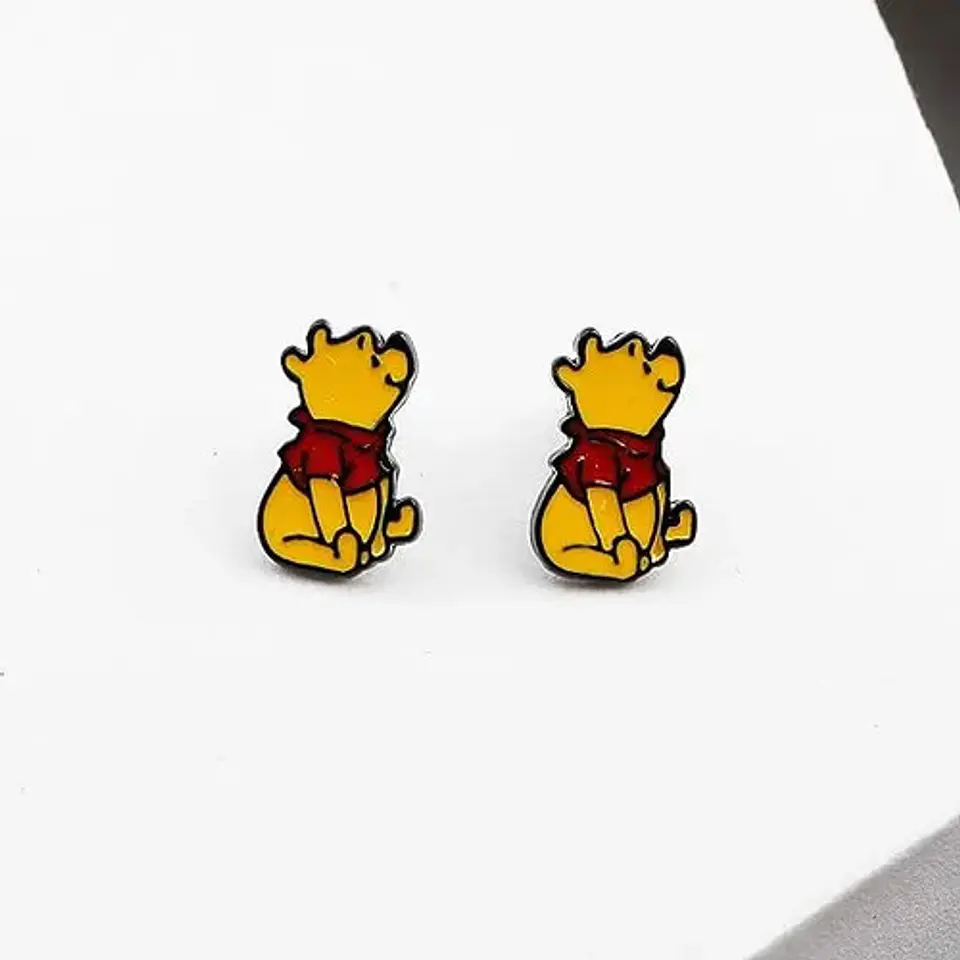 Aros Aretes Pendientes De Winnie The Pooh / Acero Quirúrgico 7